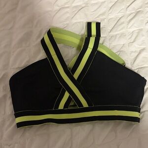 Black and Neon Green Sports Bra